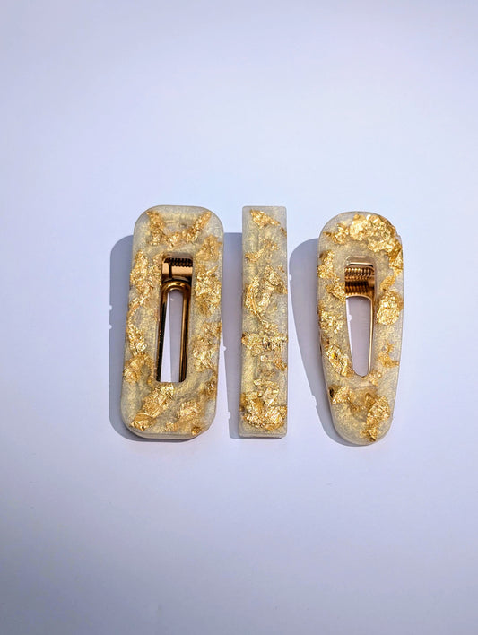 Cordelia Contrast Hair Clips, Gold