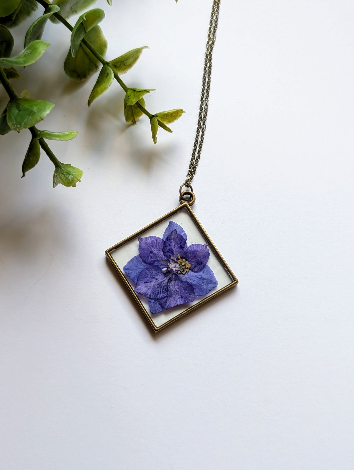 Large Pressed Flower Pendant