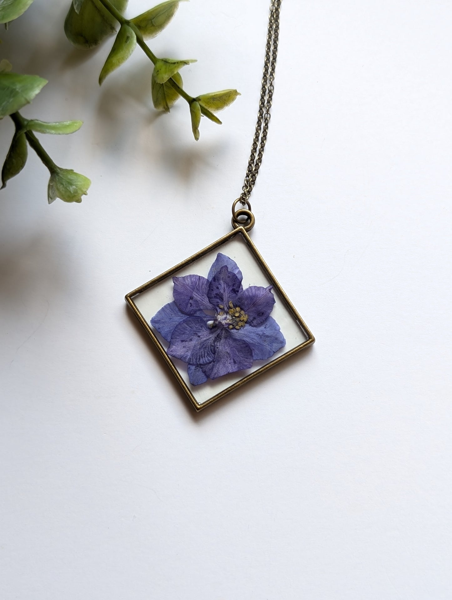 Large Pressed Flower Pendant